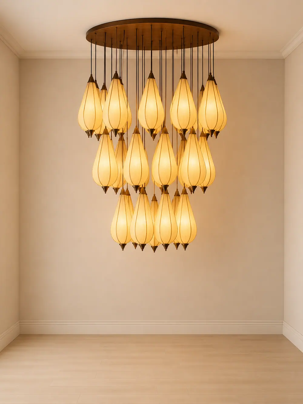 Chandeliers at Aurora Lights, Rajkot
