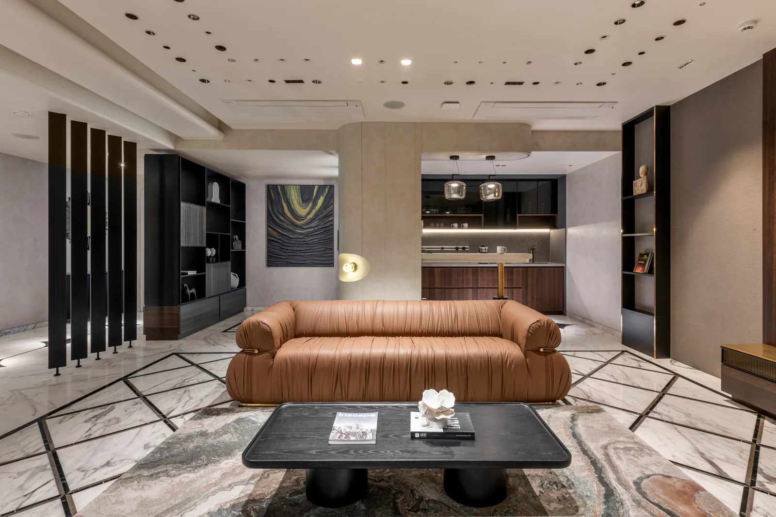 A living room responding to the lighting you set